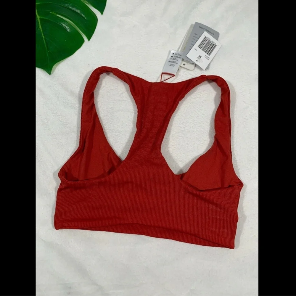 NWT $99 L Space Tara‎ Ribbed Bikini Top in Redwood [SZ XS ]